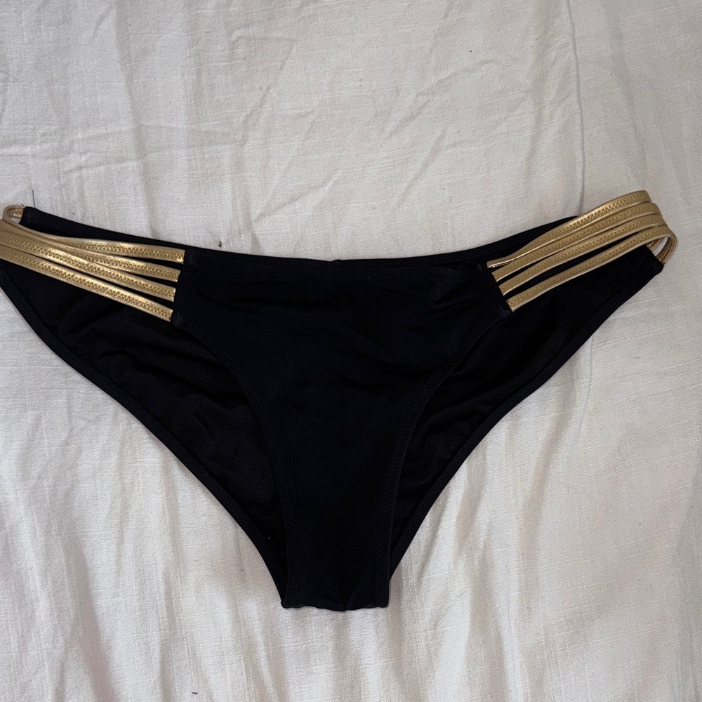 Victoria's Secret Black and Gold Bikini Bottom